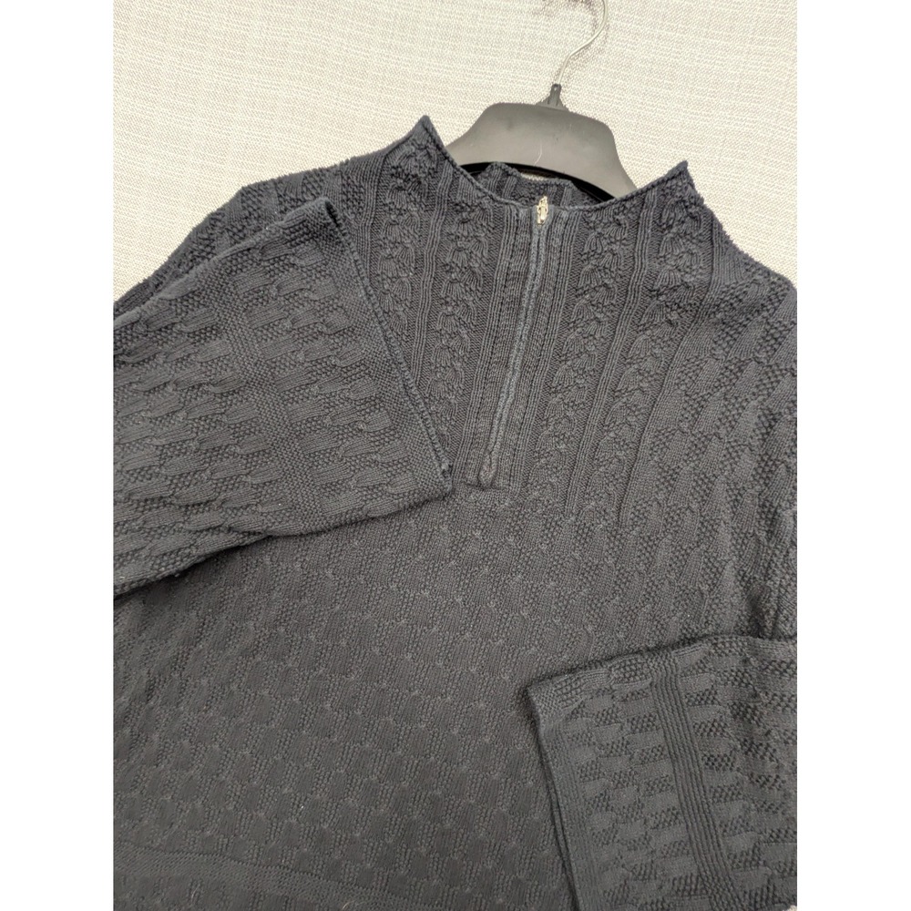 Coldwater Creek Sweater Womens 1X Gray Mock Neck 1/4 Zip Bell Sleeve Knit